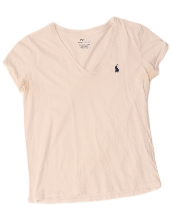 Polo Ralph Lauren Womens T-Shirt Top UK 6 XS White Cotton