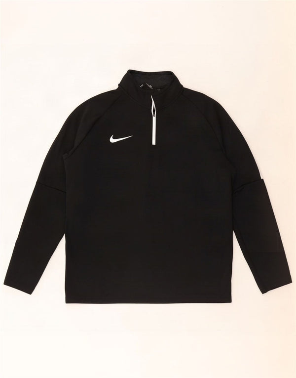 Nike Herre Dri Fit Pullover med lynlås-hals Træningsdragt Top Stor Sort Colourblock