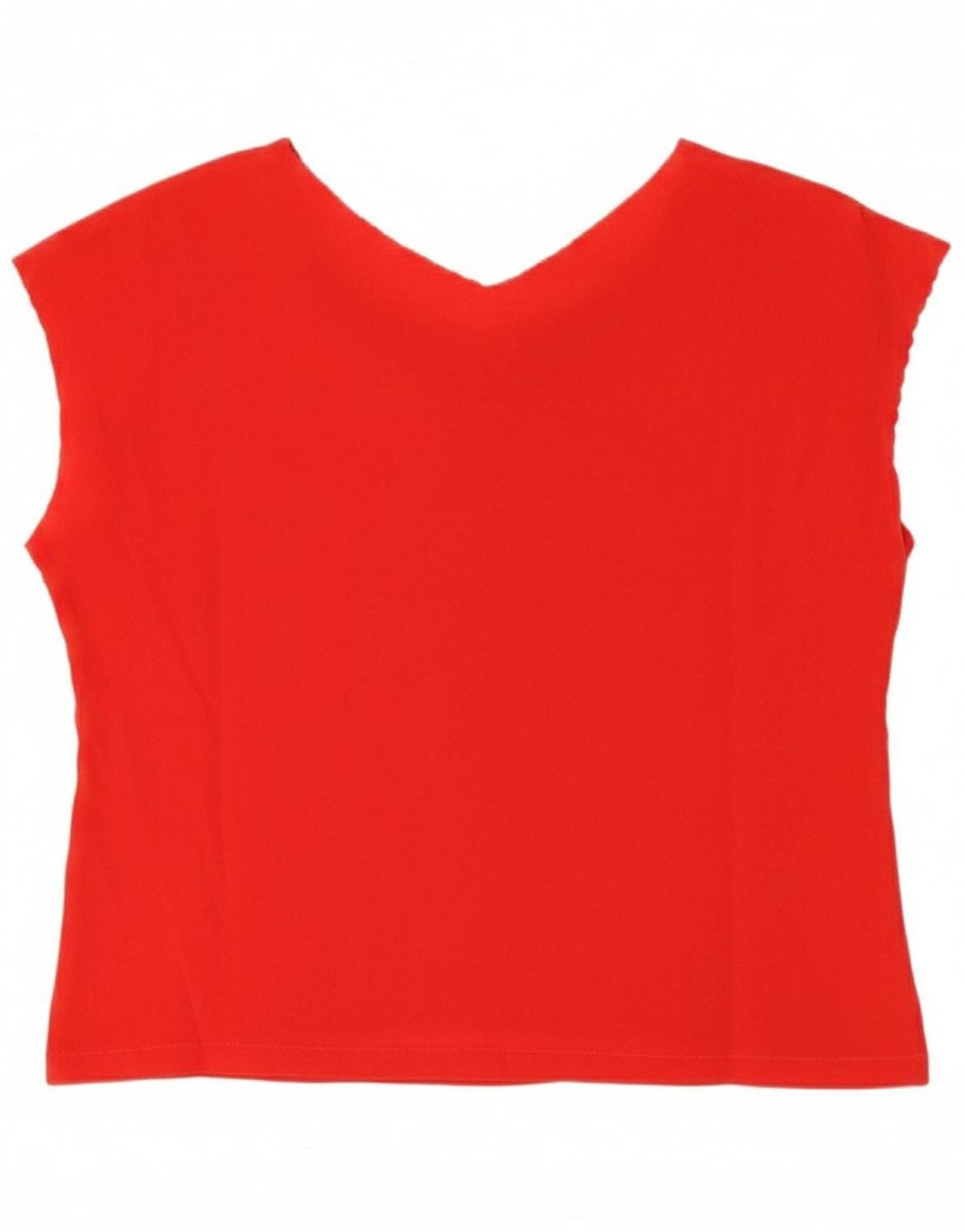 VINTAGE Womens Crop Sleeveless Blouse Top UK 14 Medium Red