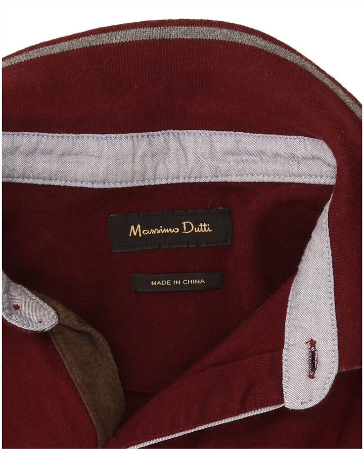 Massimo Dutti Langærmet Polo Shirt til mænd Lille Bourgogne