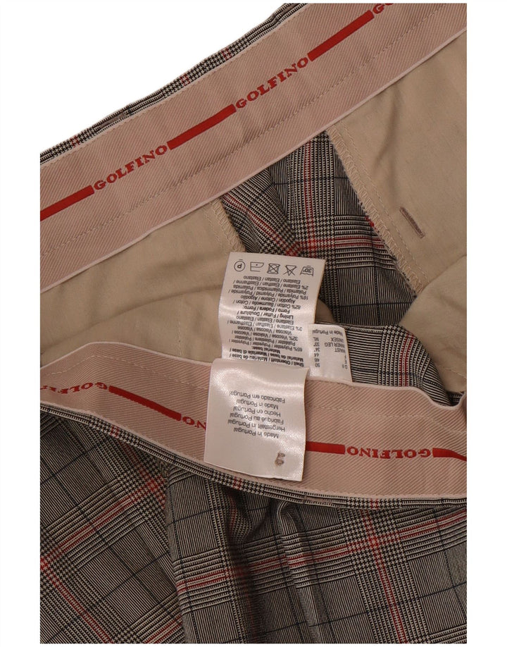Golfino herre lige jakkesæt bukser W34 L31 grå ternet polyester