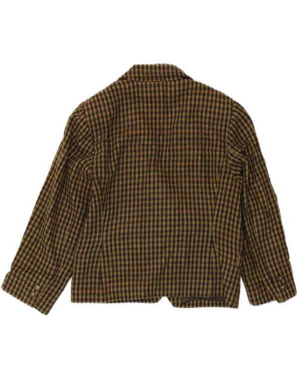 Vintage Dame Dobbeltradet Blazer Jacket UK 10 Small Green Houndstooth