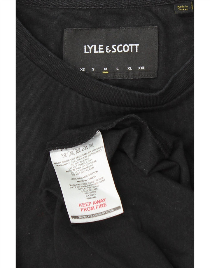 Lyle & Scott Herre Top Langærmet Medium Sort Bomuld