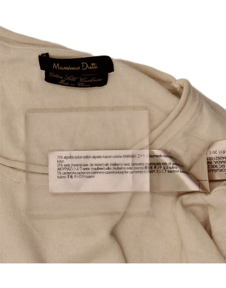 Massimo Dutti Dame Top Langærmet UK 18 XL Beige Bomuld
