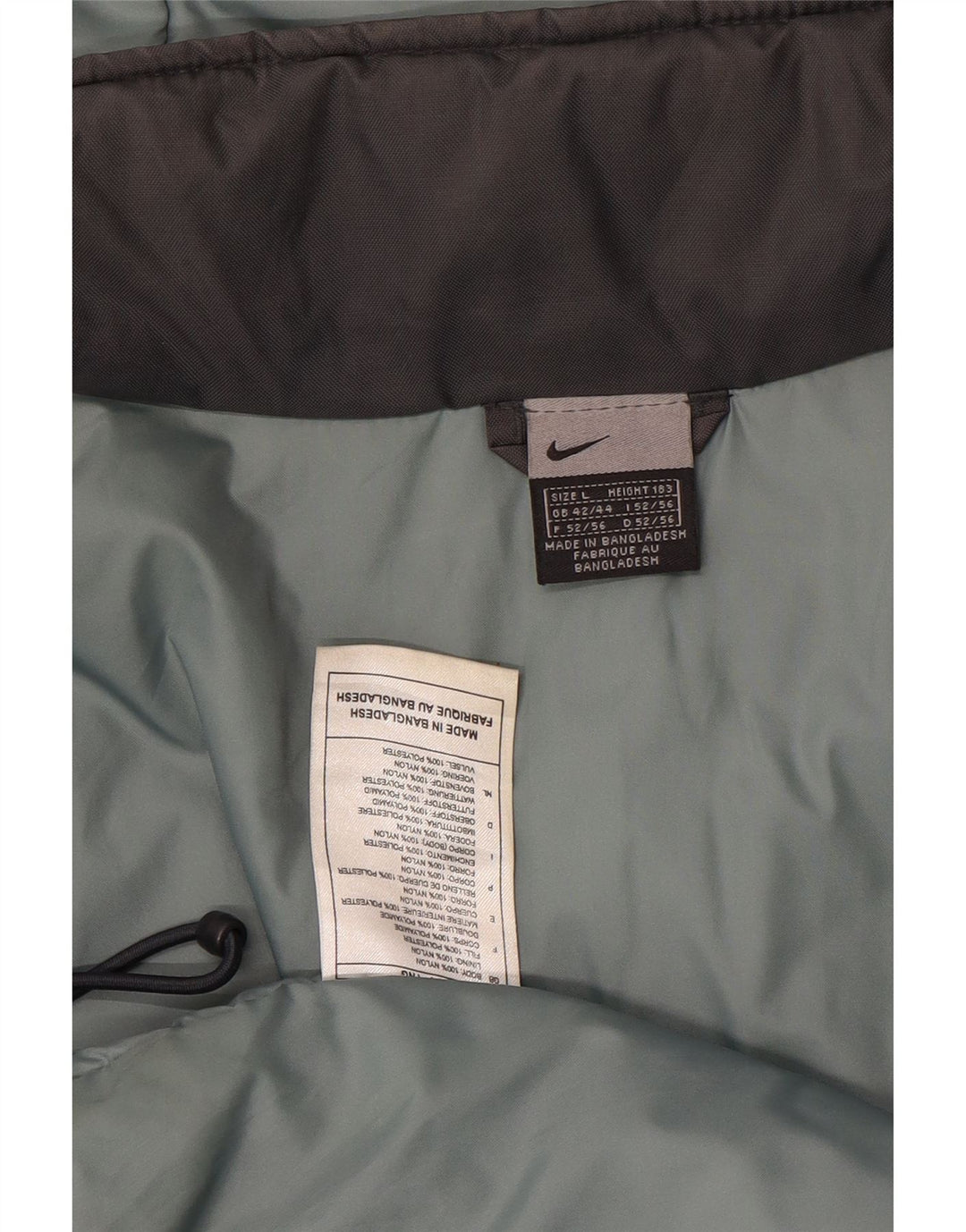Nike vindjakke med hætte til mænd UK 42/44 Stor grå nylon