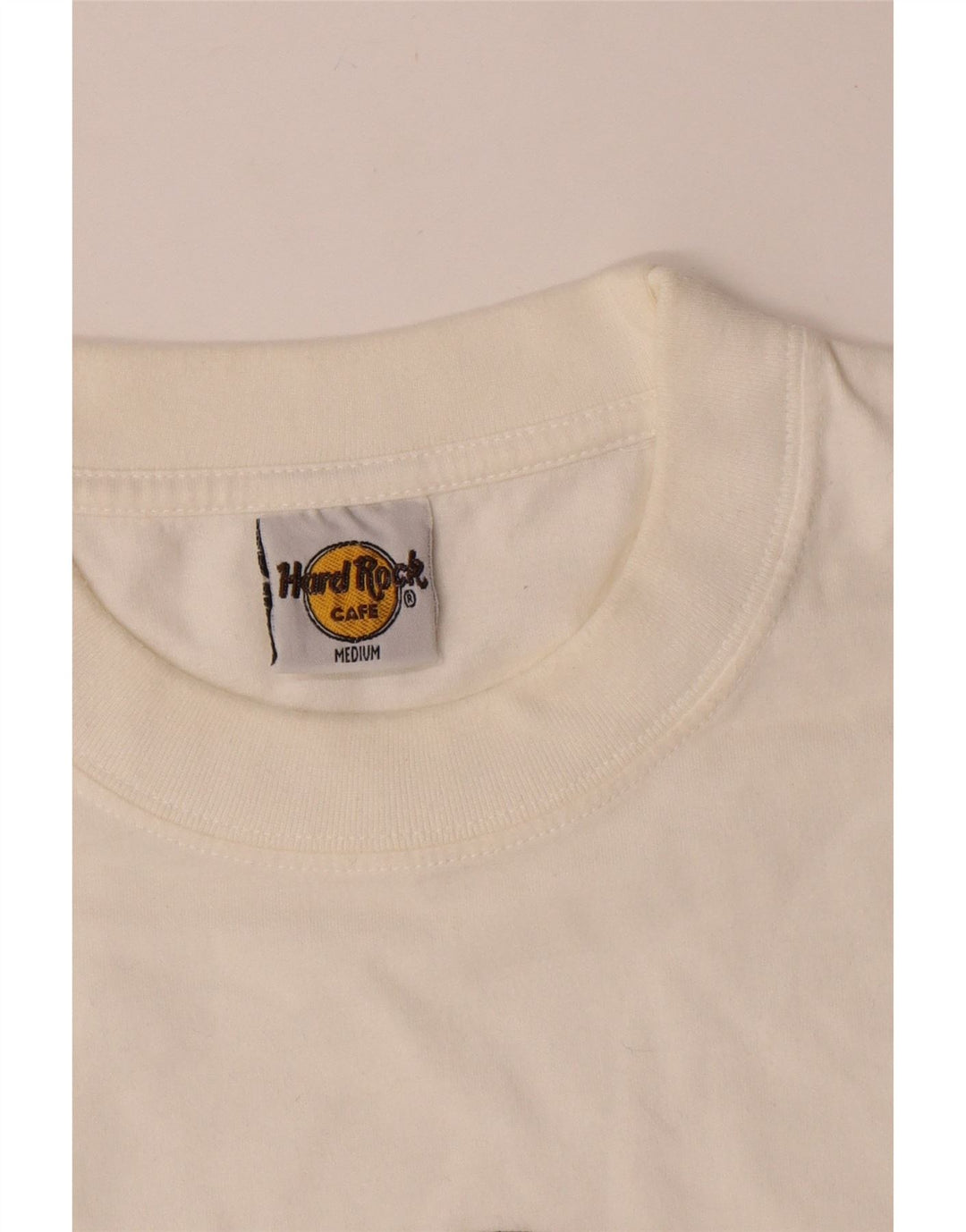 Hard Rock Cafe Herre Barcelona Grafisk T-Shirt Top Medium Hvid Bomuld