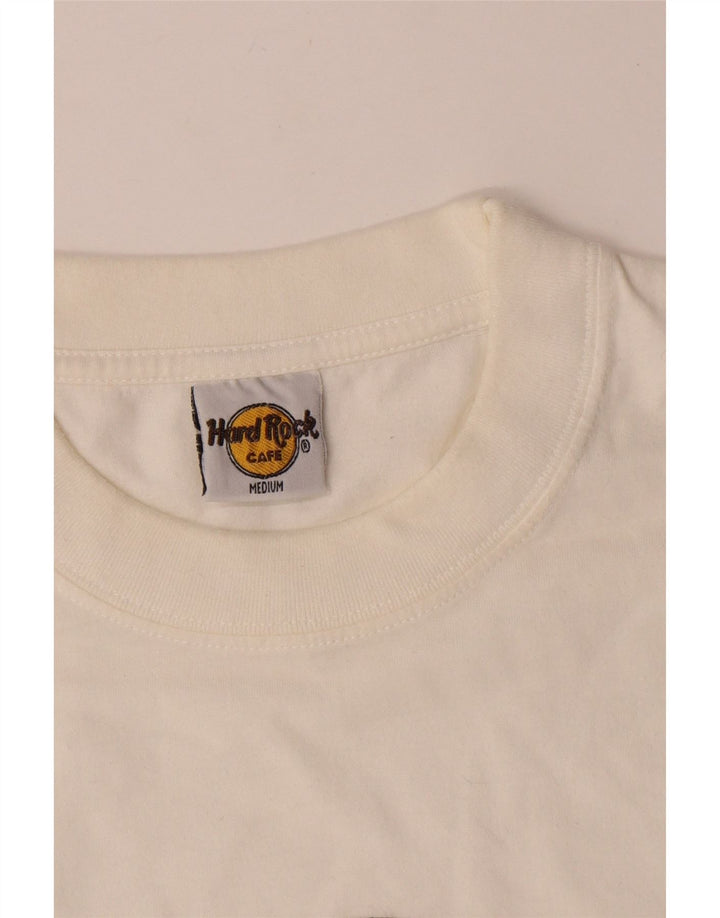 Hard Rock Cafe Herre Barcelona Grafisk T-Shirt Top Medium Hvid Bomuld