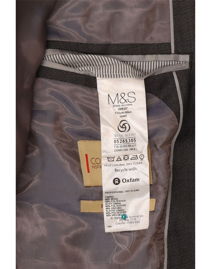 Marks & Spencer Herre 2-knaps blazerjakke UK 46 XL Grå uld