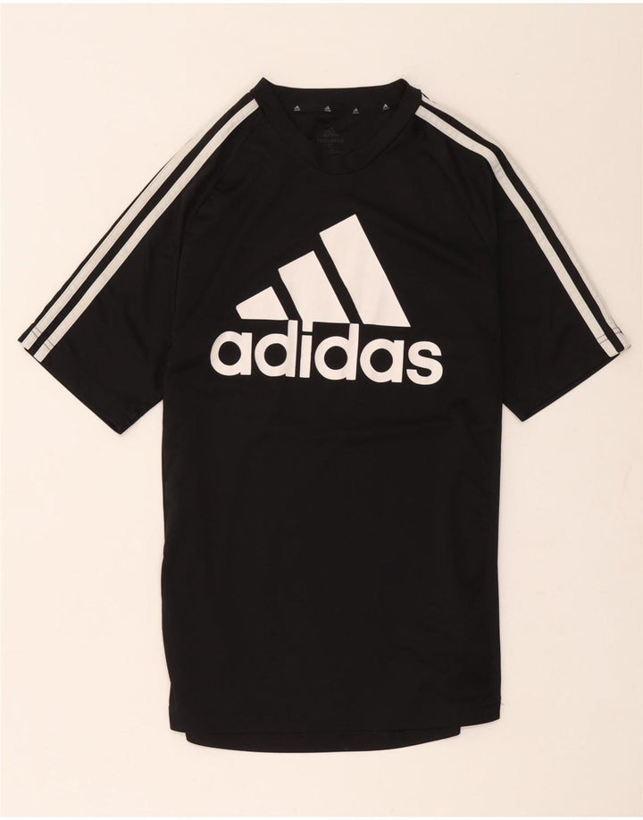 Adidas Herre Aeroready Grafisk T-Shirt Top Lille Sort Polyester