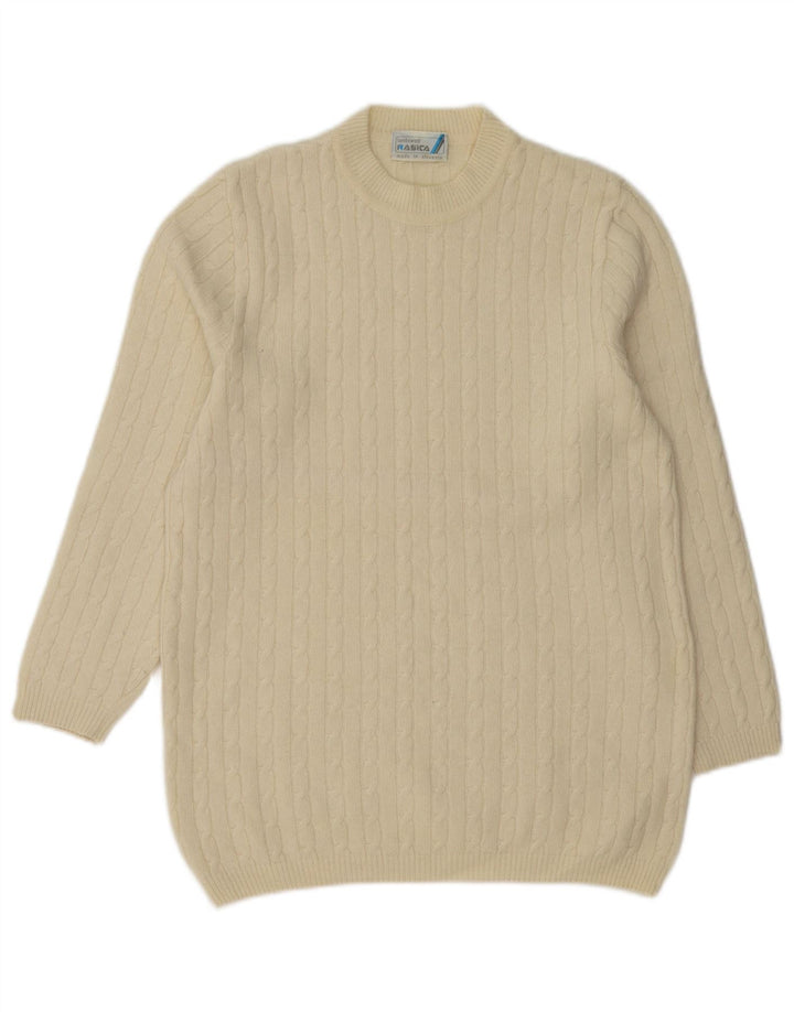 Rasica Dame sweater med rund hals EU 38 Medium Off White Lammeuld