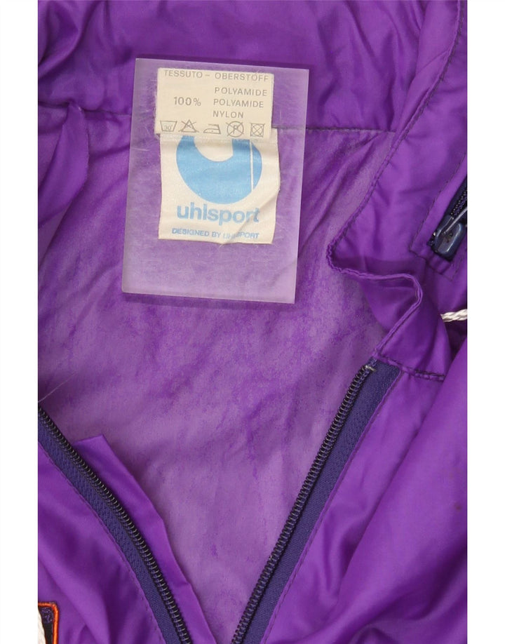 Uhlsport Grafisk regnjakke til mænd UK 40 Large Purple Colourblock Polyamid