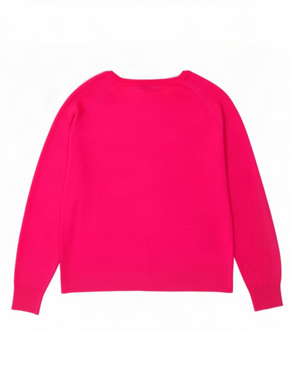 Zara Dame Boat Neck Jumper Sweater UK 14 Medium Pink Viscose