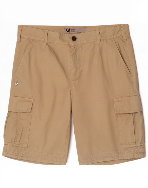 Gaudi Mens Regular Cargo Shorts Medium W31 Beige Cotton