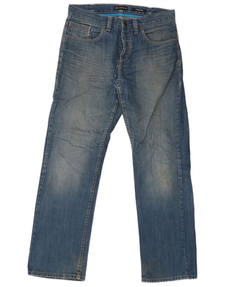 Marks & Spencer Herre Autograph Straight Jeans W32 L31 Blå Bomuld