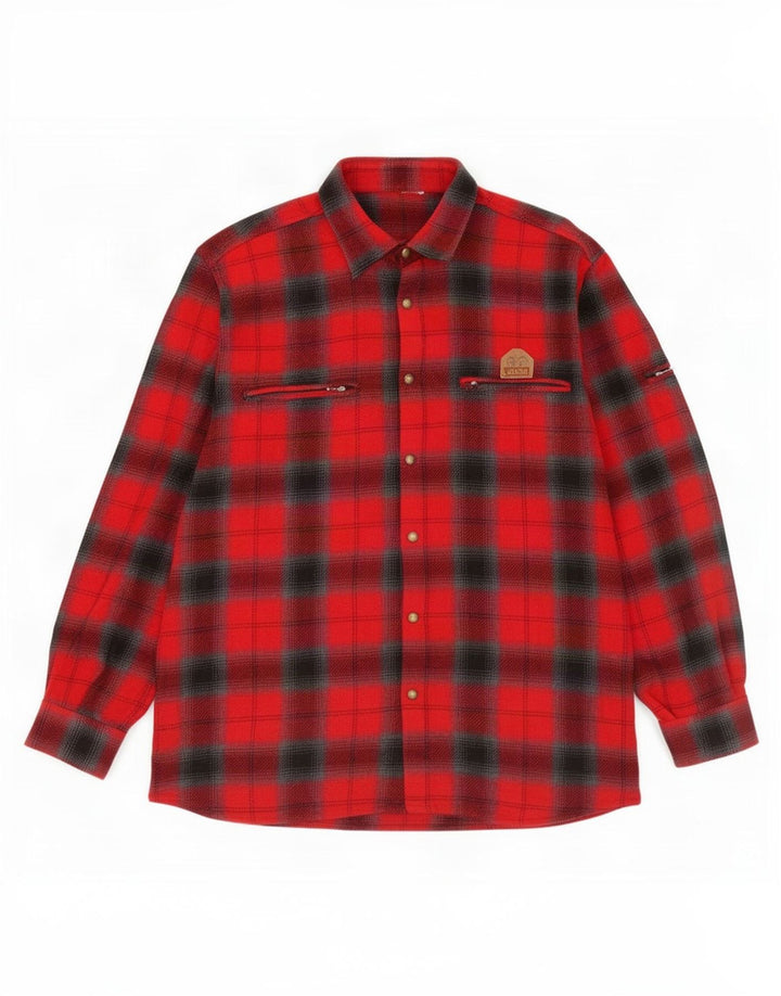 Vintage flannelskjorte til mænd, stor rød ternet