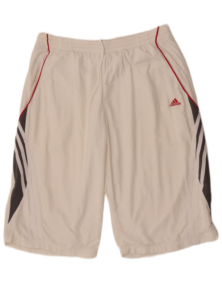 Adidas Herre Climalite Sportshorts Large White Colourblock Polyester