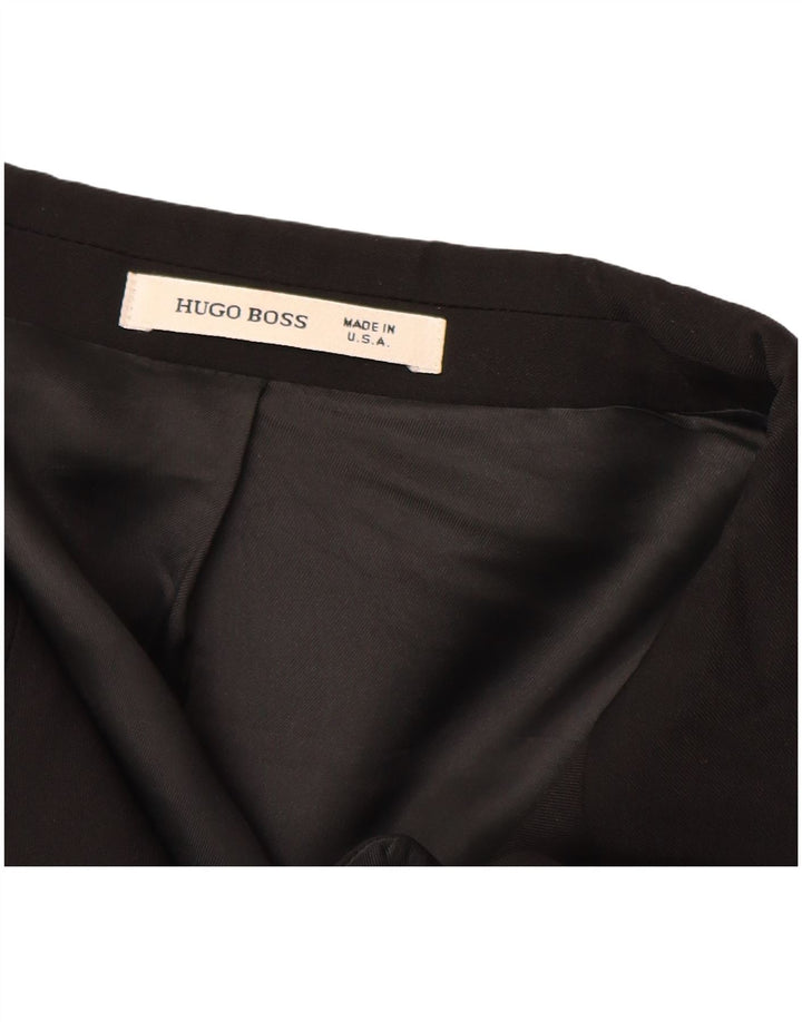 HUGO BOSS Herre 2-knaps blazerjakke EU 56 3XL Sort Ny Uld