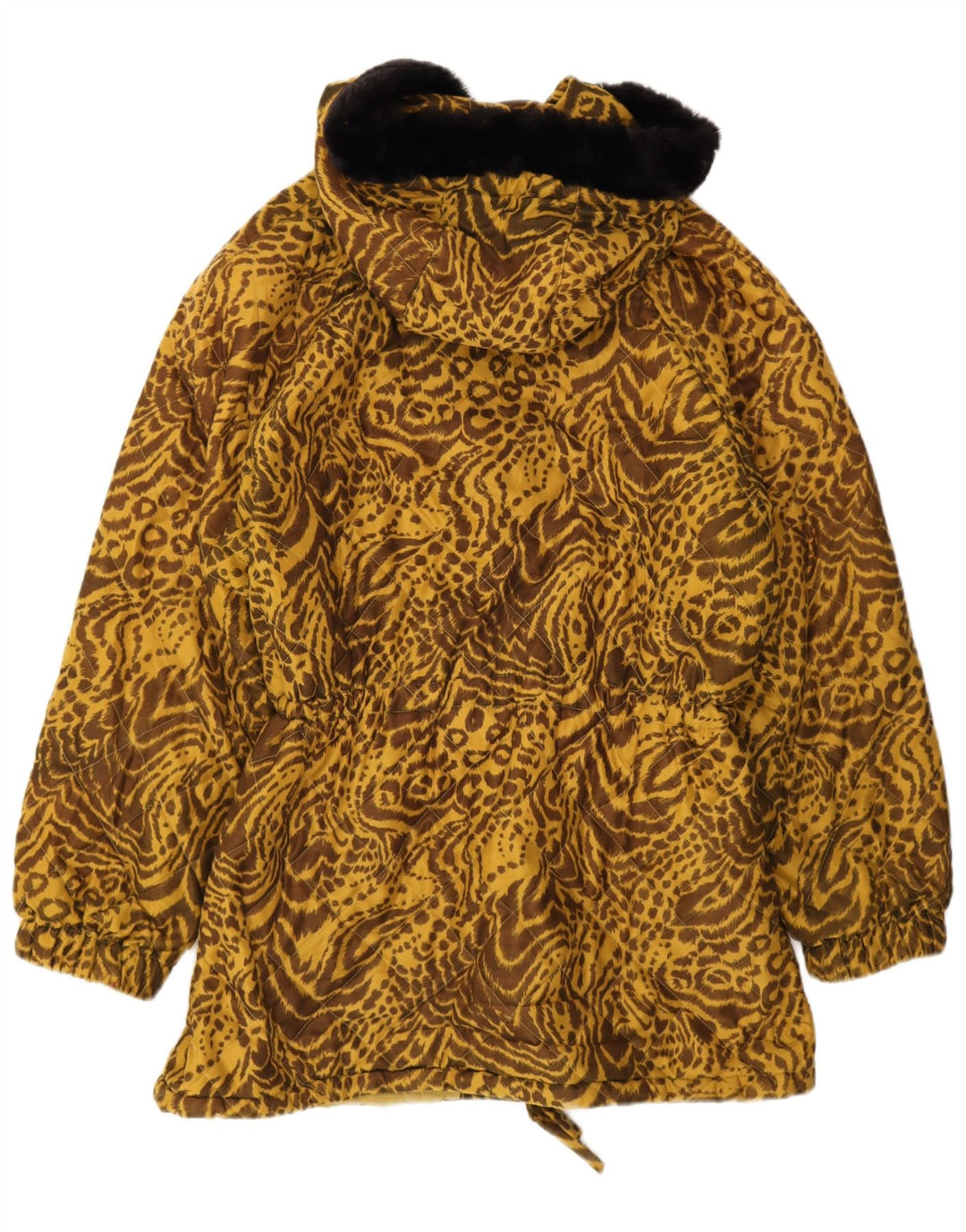 Vintage vindjakke med hætte til kvinder IT 44 Medium Brown Animal Print