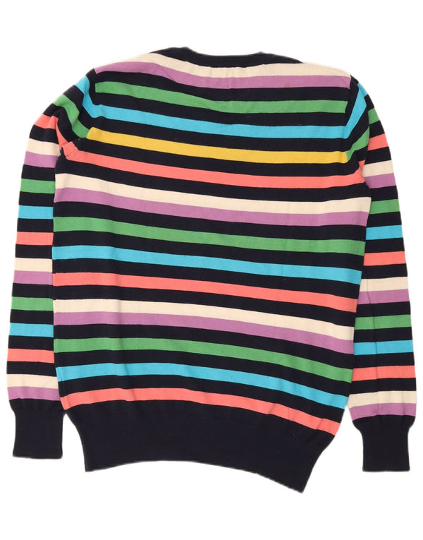 Gaudi herre rund hals sweater XL flerfarvet stribet bomuld