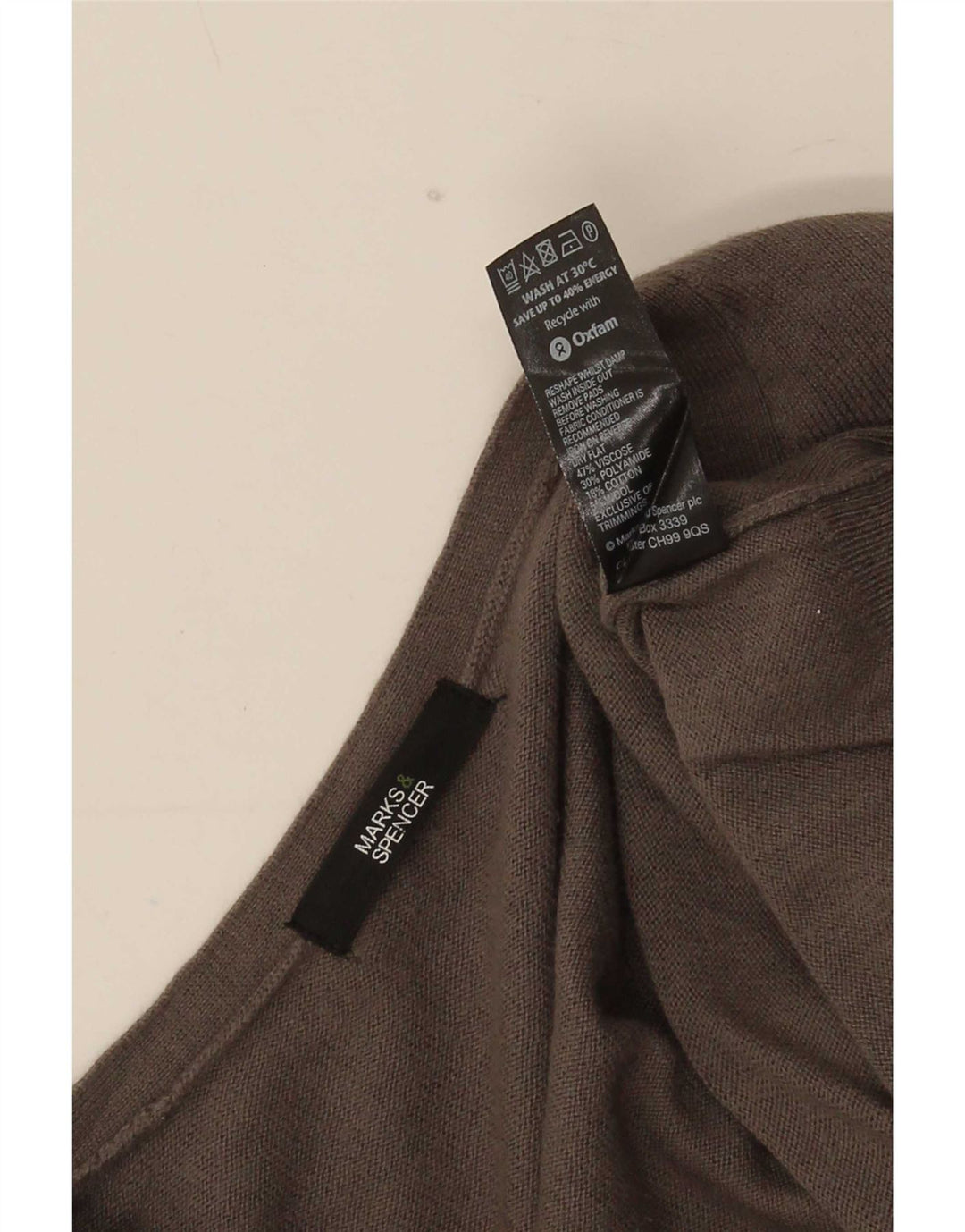 Marks & Spencer Dame Cardigan Sweater UK 12 Medium Grey Viscose