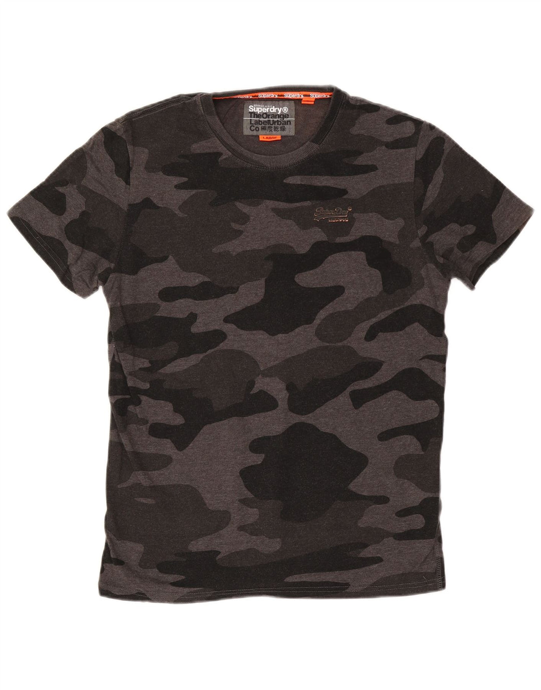 SUPERDRY Herre T-Shirt Top Stor Grå Camouflage Bomuld