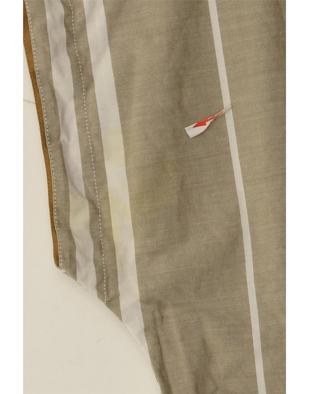 Vintage damebluse top EU 40 Medium Khaki stribet bomuld