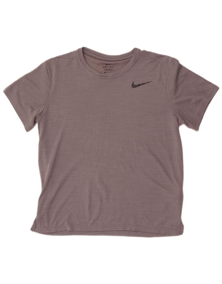 Nike Herre Dri Fit Standard Fit T-shirt Top mellemgrå polyester