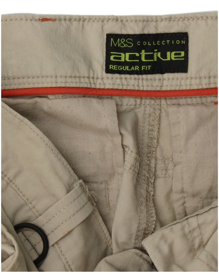 Marks & Spencer Herre Bermuda Regular Fit Cargo Shorts W34 Large Beige