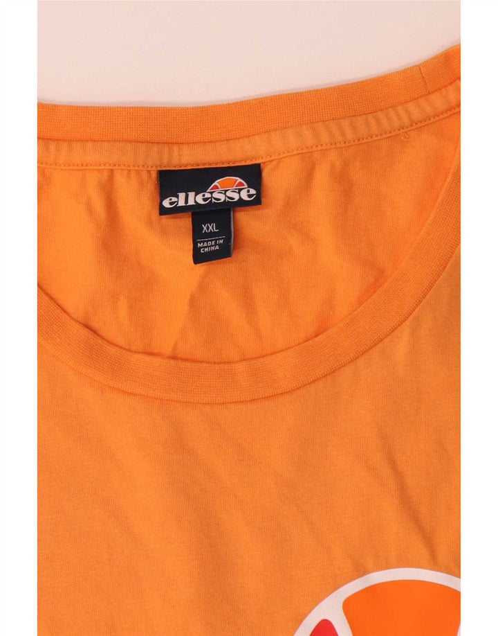 Ellesse Herre Grafisk T-Shirt Top 2XL Orange Bomuld
