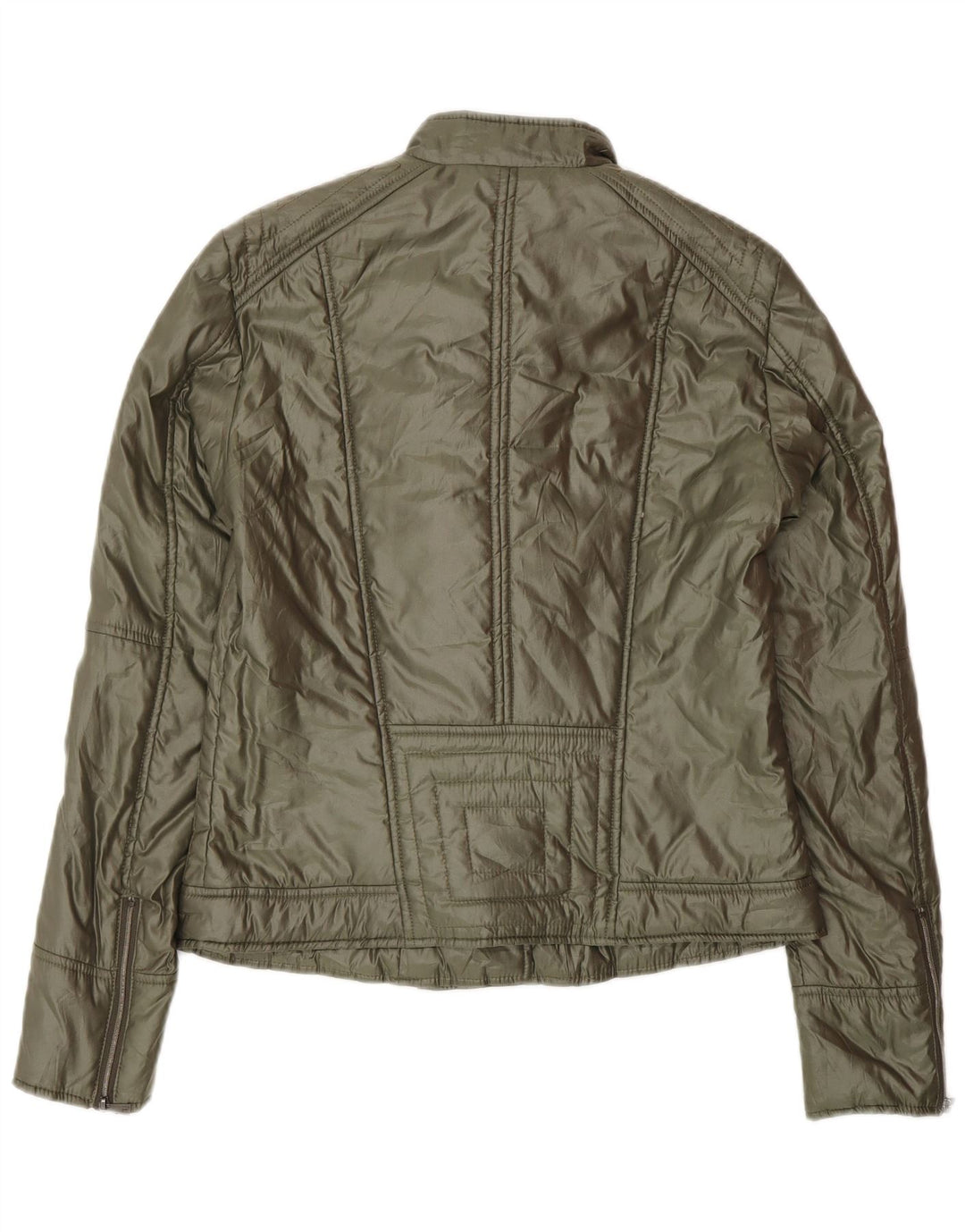 Trussardi Bikerjakke til kvinder IT 42 Medium Grøn Polyester