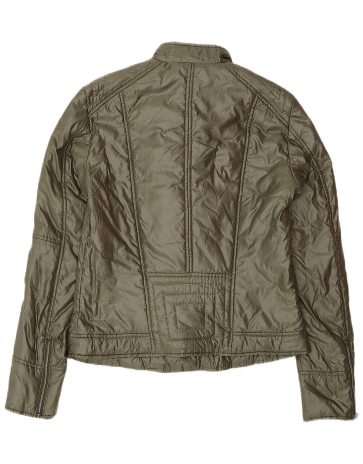 Trussardi Bikerjakke til kvinder IT 42 Medium Grøn Polyester