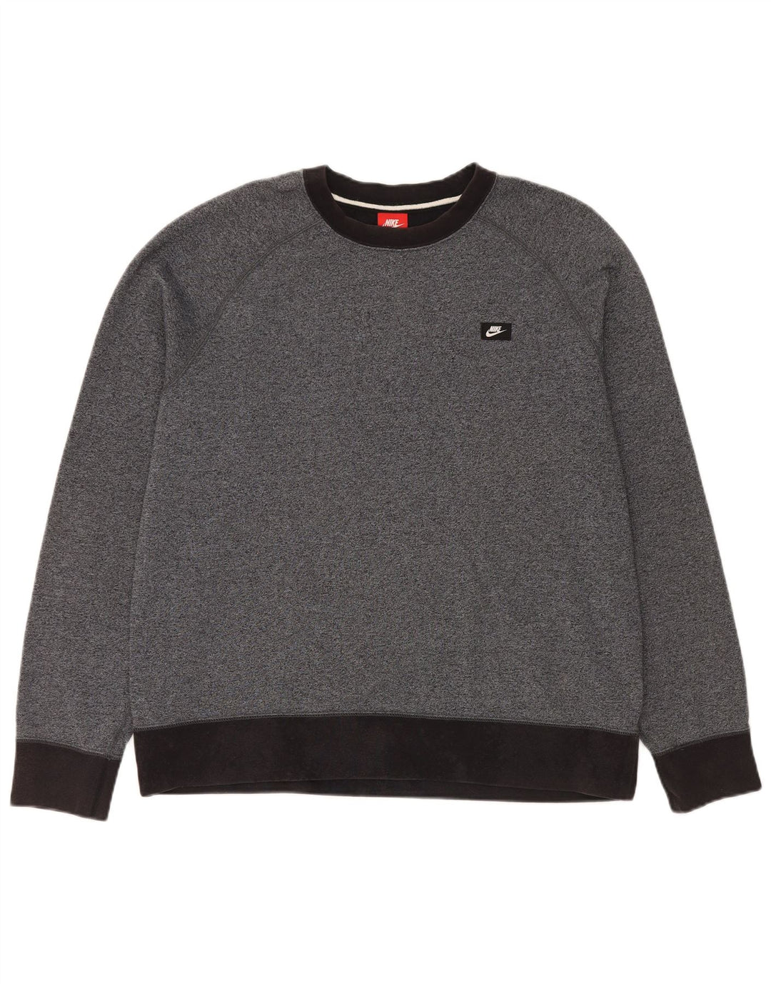 NIKE Sweatshirt til mænd XL Grå Colourblock Bomuld