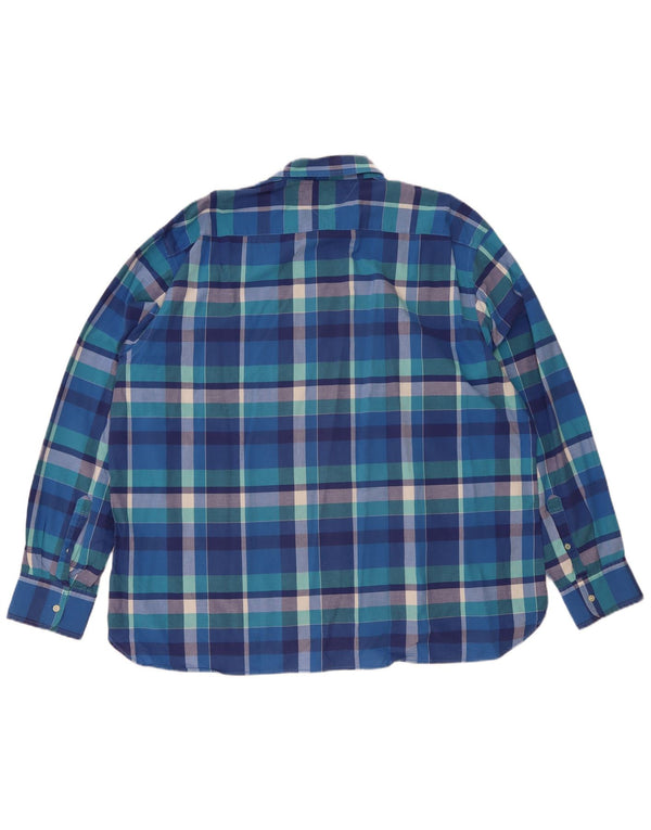 Tommy Hilfiger Herre Custom Fit skjorte 3XL blå ternet bomuld