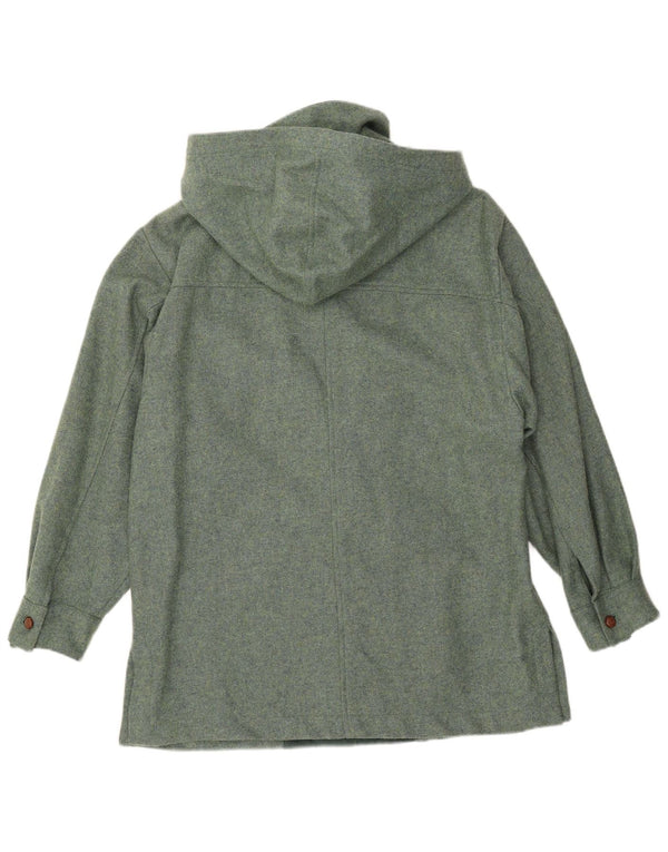 Ny Penny Womens Hooded Utility Jacket IT 42 Medium Green Wool
