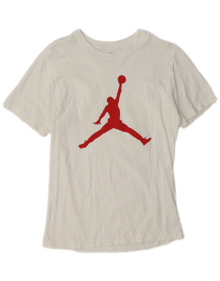 Jordan Herre grafisk T-shirt top lille hvid bomuld