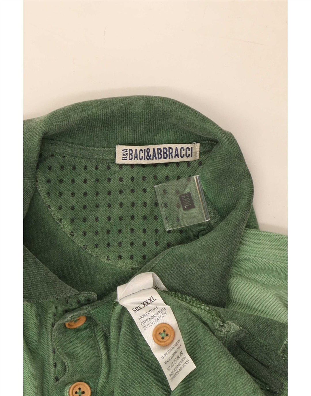 BACI & ABBRACCI Poloskjorte til mænd 3XL Grøn Bomuld