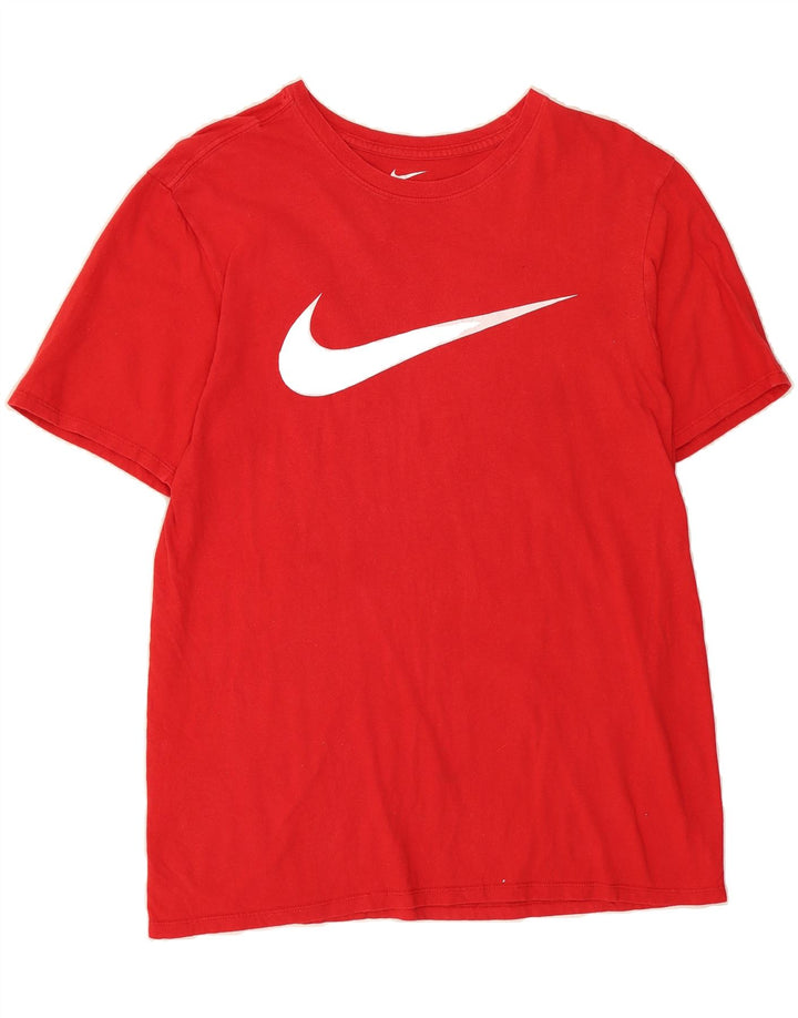 NIKE Womens Athletic Cut Graphic T-Shirt Top UK 14 Medium Red Cotton Vintage Nike and Second-Hand Nike from Messina Hembry 