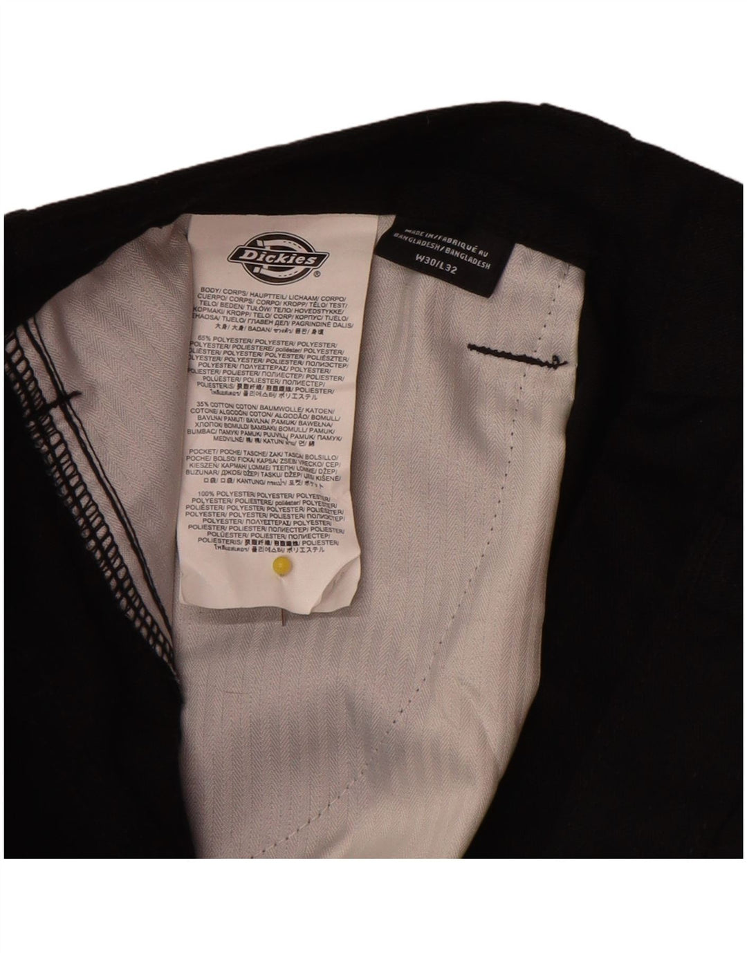 Dickies Straight Cargo bukser til mænd W30 L30 Sort polyester