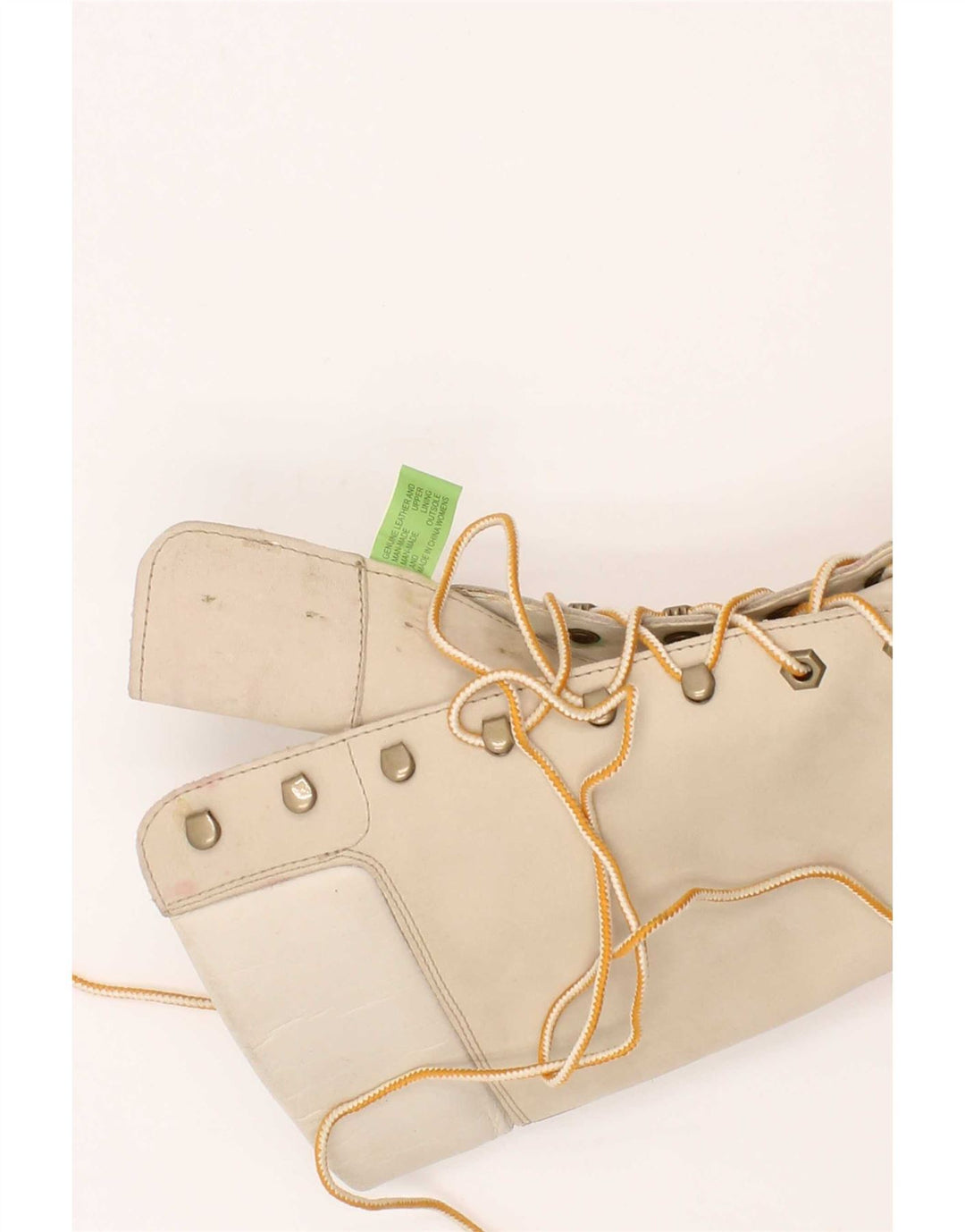 Timberland Dame Læder Knæhøje Støvler UK Størrelse 6 Beige Læder