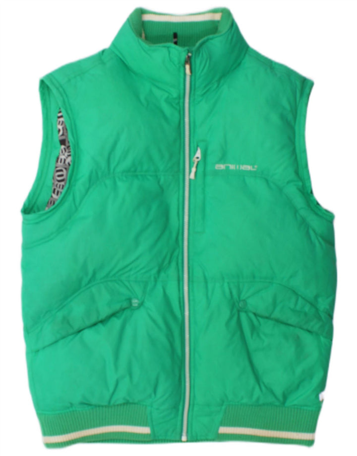Animal Mens Polstret Gilet UK 38 Medium Green Nylon
