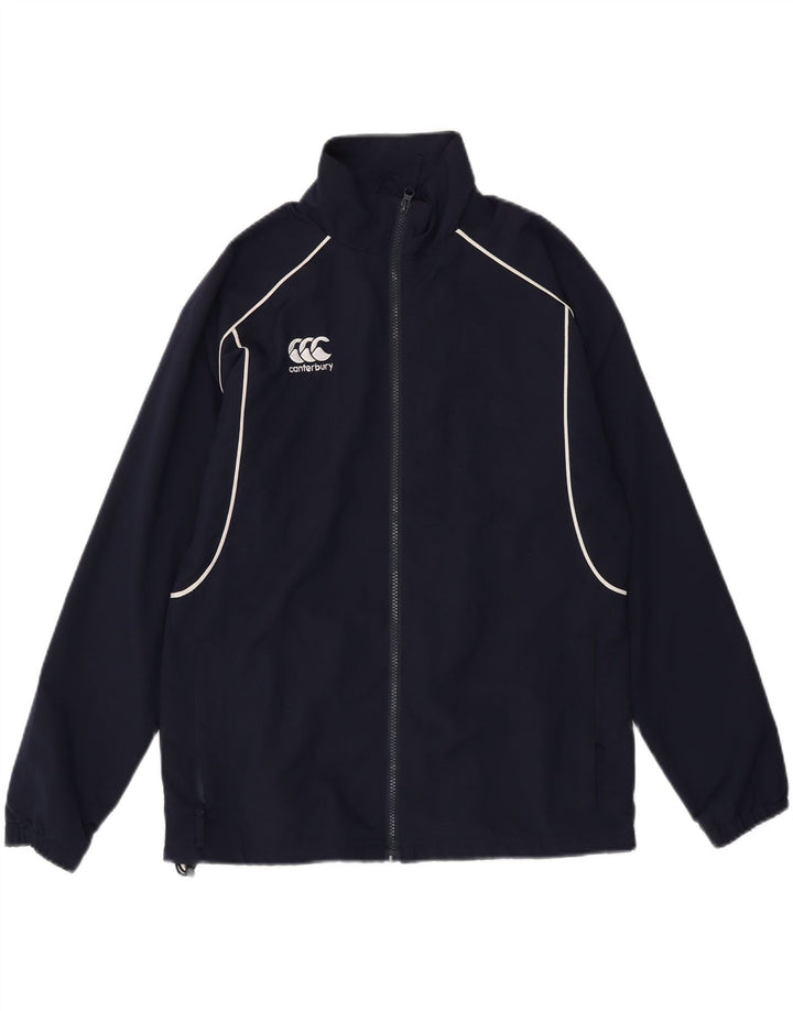 CANTERBURY Boys Tracksuit Top Jacket 13-14 Years Navy Blue Polyester