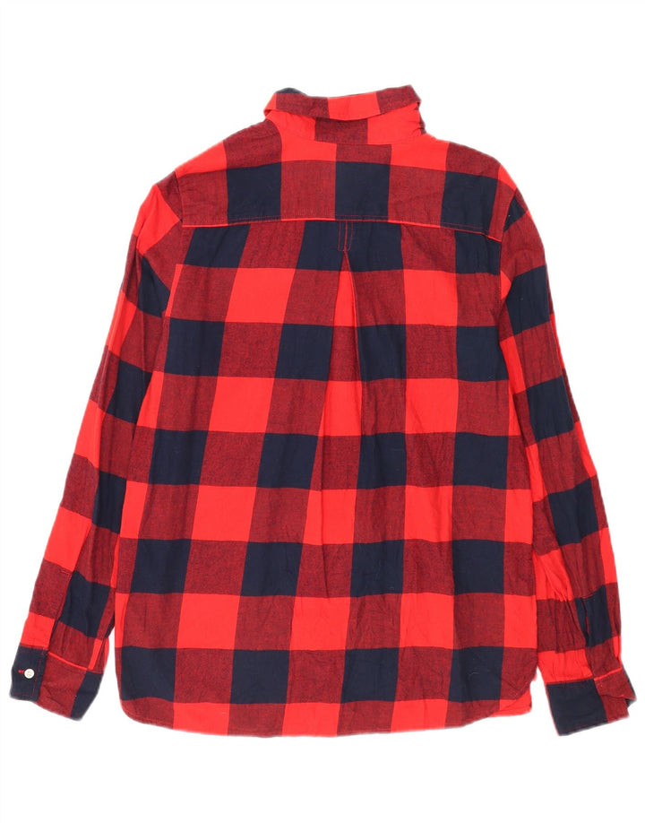 Tommy Hilfiger Dame Pullover Flanellskjorte UK 14 Medium Rød Gingham