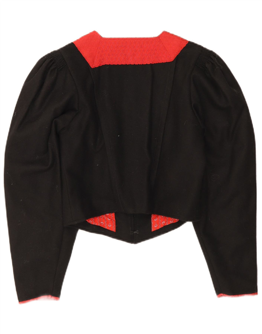 Vintage Dame Trachten Bolero Jacket EU 38 Medium Sort Colourblock