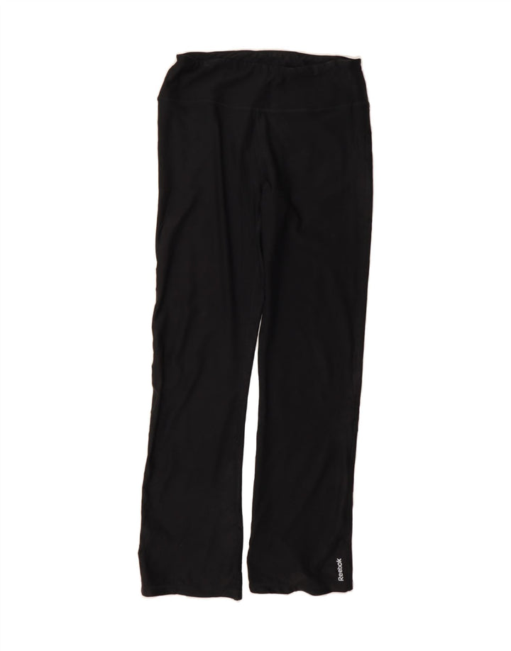 REEBOK Womens Graphic Tracksuit Trousers UK 12 Medium  Black Vintage Reebok and Second-Hand Reebok from Messina Hembry 