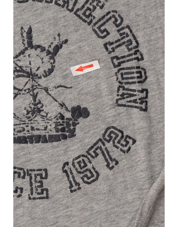 French Connection Herre grafisk T-shirt Top Medium Grey Flecked Bomuld