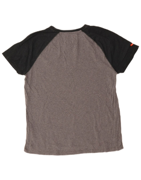 Superdry T-shirt top til mænd 2XL Grå Colourblock Bomuld