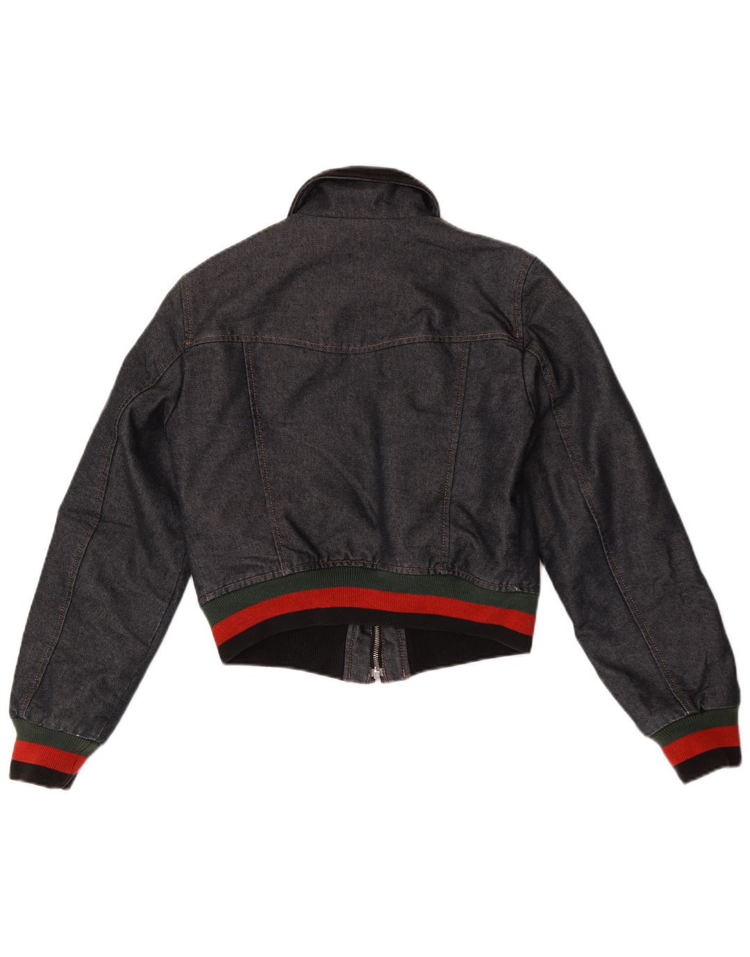 Benetton Boys Denim Windbreaker Jacket 10-11 år Navy Blue Colourblock