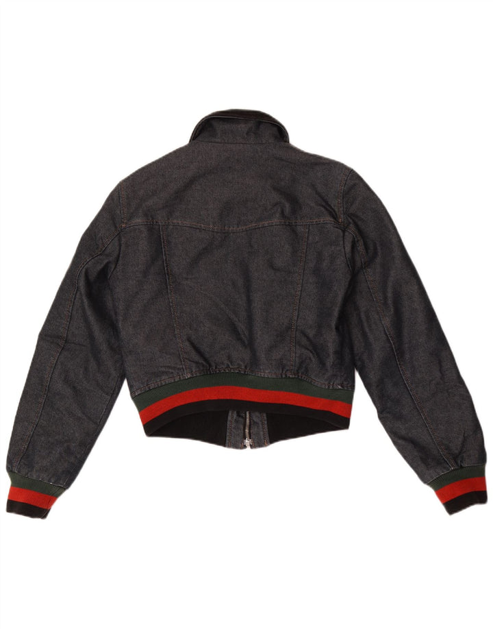 Benetton Boys Denim Windbreaker Jacket 10-11 år Navy Blue Colourblock