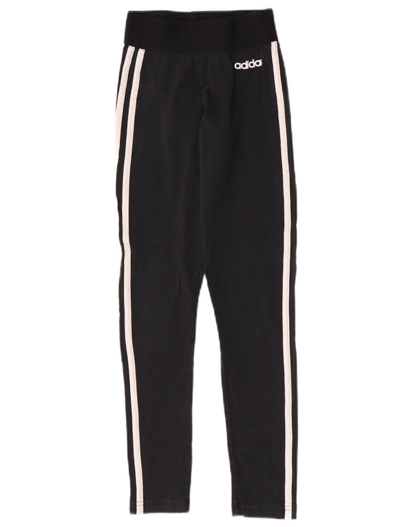 Adidas Dame Leggings UK 0/2 2XS Sort Stribet Sports