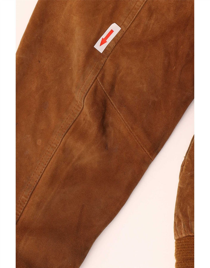 Vintage herre ruskind bomberjakke IT 50 Stort beige læder